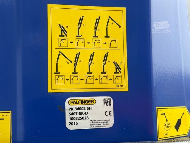 Camião de plataforma MAN 26.480 TGS BLL 6x2 Palfinger PK 34.002 SH FlyJib