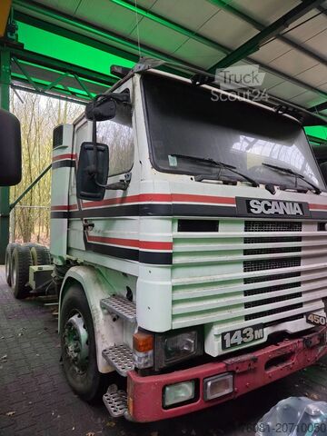 Chasis con cabina Scania R 143 6x4 full air suspension zeldzaam M chassis