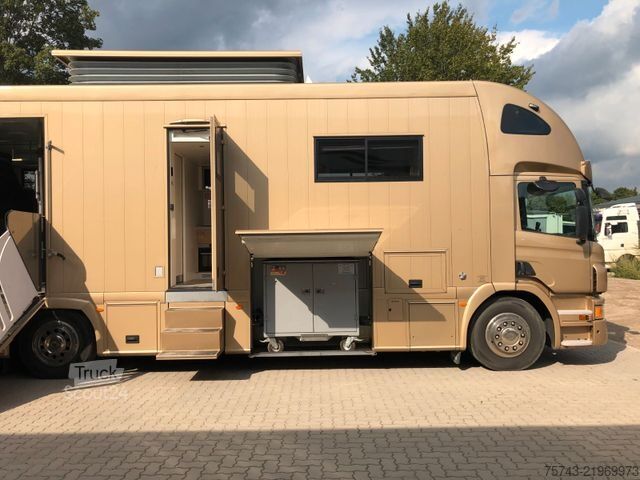 Cattle truck SCANIA P410 STX 6 Pferde Pop-Out, Pop-Up, Küche unten