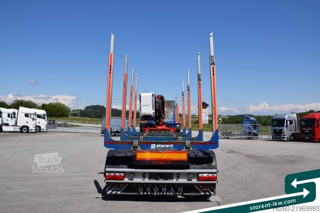 Samochód do przewozu drewna DAF XF 530 6x4 Holzaufbau Kran Palfinger + Gsodam