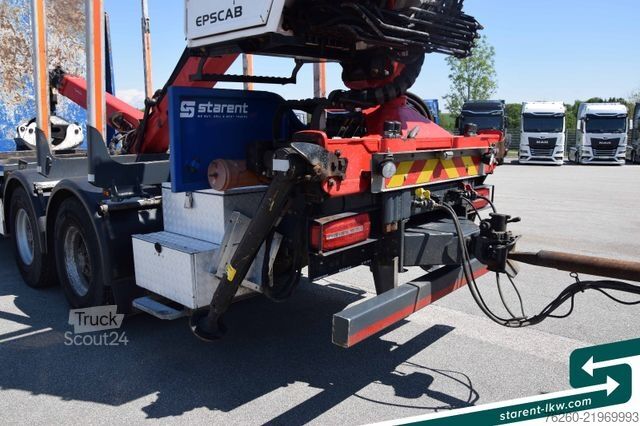 Samochód do przewozu drewna DAF XF 530 6x4 Holzaufbau Kran Palfinger + Gsodam
