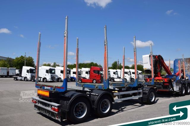 Samochód do przewozu drewna DAF XF 530 6x4 Holzaufbau Kran Palfinger + Gsodam