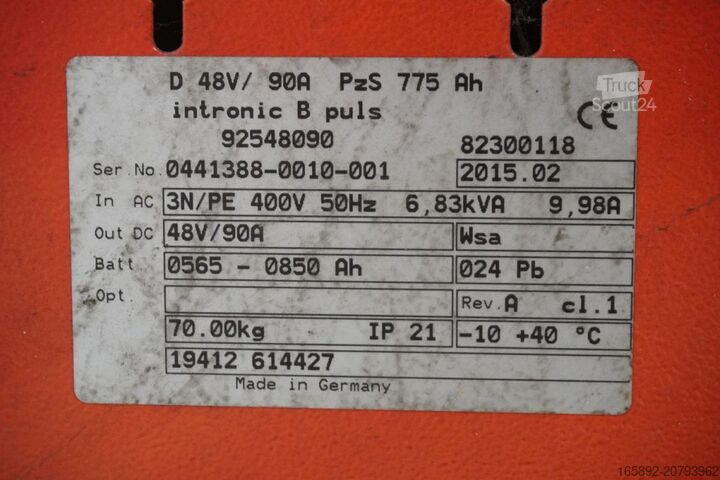 Forklift battery INDUSTRIE AUTOMATION INTRONIC B PULS D48/90