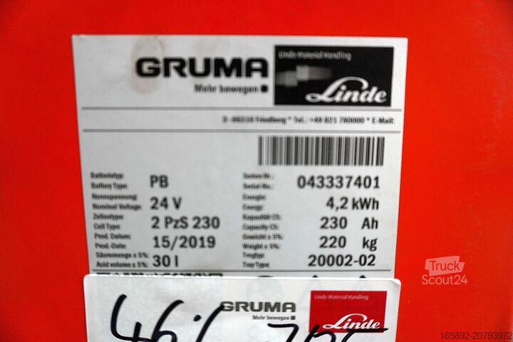 Forklift battery GRUMA 24 Volt 2 PzS 230 Ah