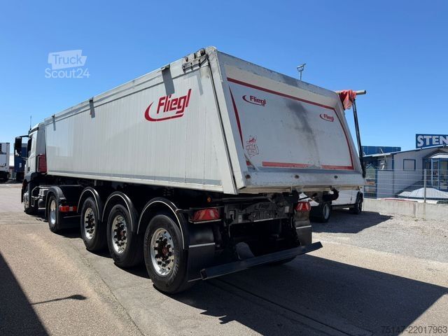 Savivartis puspriekabė FLIEGL 3-Achs Alu-Kippmulde Liftachse Rollplane 25 cbm