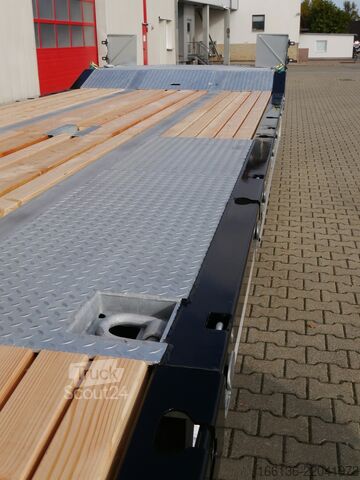 žemagrindė platforma priekaba Fliegl Tiefladeanhänger DTS 300 L=6,5 m Luft/FH