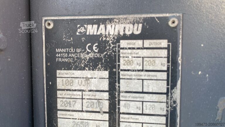 Mât vertical Manitou 100 Vjr Evolution (10m)