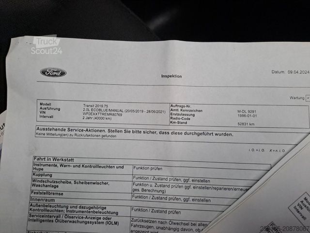 Miniautocarro FORD Transit Kasten 350 L3 H3 KlimaKamera TüvNeu Navi