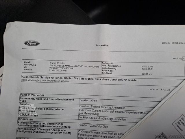 Furgão de teto alto FORD Transit Kasten 350 L3 H3 KlimaKamera TüvNeu Navi