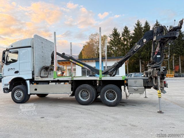 Autocamion pentru transport bușteni MERCEDES-BENZ Arocs MP5 3353 6X6 BB Holztranspor Kran Penz 12Z