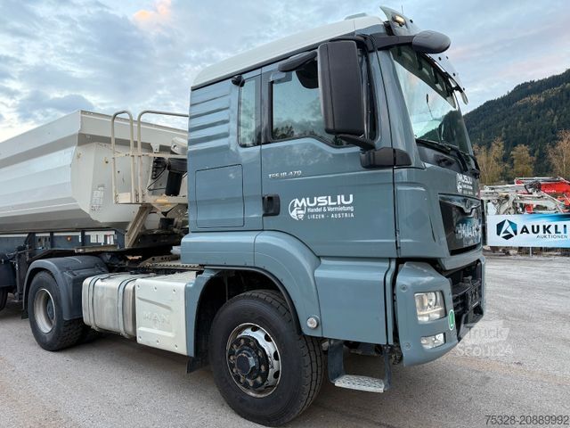 Standardowy ciągnik siodłowy MAN TGS 18.460 4X4 H Pritarder + Auflieger Schwarzmü