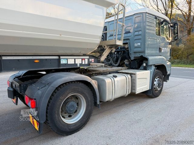 Standardowy ciągnik siodłowy MAN TGS 18.470 4X4 H Pritarder + Auflieger Schwarzmü