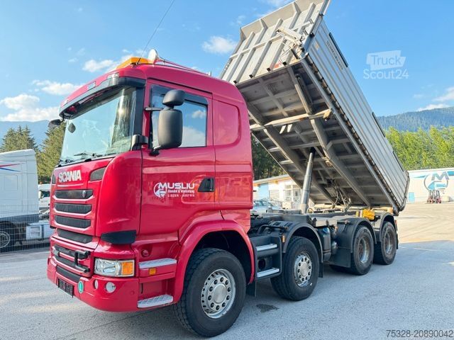 Tipper truck SCANIA R490 8X4 Retarder Meiller Bordmatik Top!