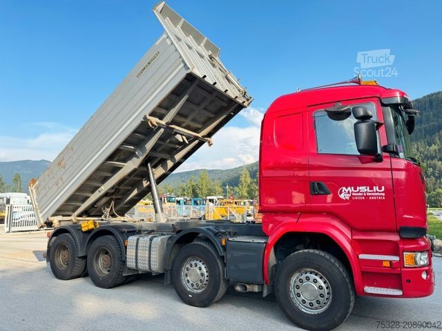 Tipper truck SCANIA R490 8X4 Retarder Meiller Bordmatik Top!