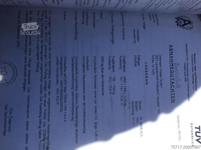 Billenő teherautó PALFINGER JUST CRANE PK 28000 + Fernbedienung + Seilwinde