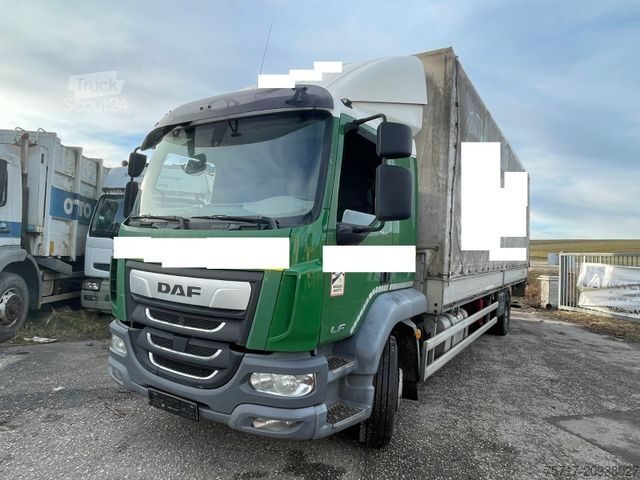 Вантажівка з платформою і тентом DAF LF 260 FA, GERMAN, EURO6, Schlafkabine
