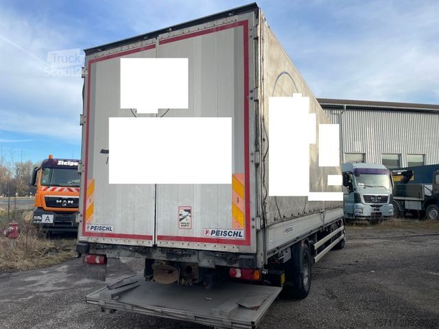 Вантажівка з платформою і тентом DAF LF 260 FA, GERMAN, EURO6, Schlafkabine