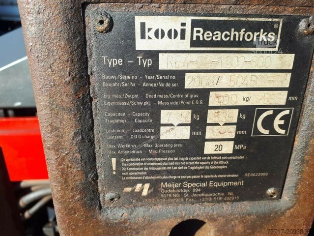 Priekšējās iekrāvēja autoiekrāvējs CATERPILLAR Kooi Reachforks R24-25-1200-800, 4x4 Allrad