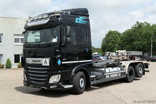 Roll-off-kippi kuorma-auto DAF XF 530 6x2, Meiller RS 21.70, Lenk-Lift,Intarder