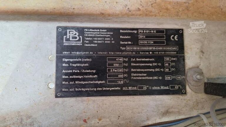 Podizanje makaza PB S151-16 E