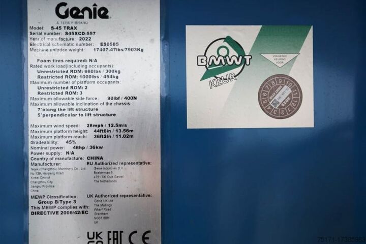 Telescopic platform Genie S45XC Trax Valid inspection, *Guarantee! Diesel, 4