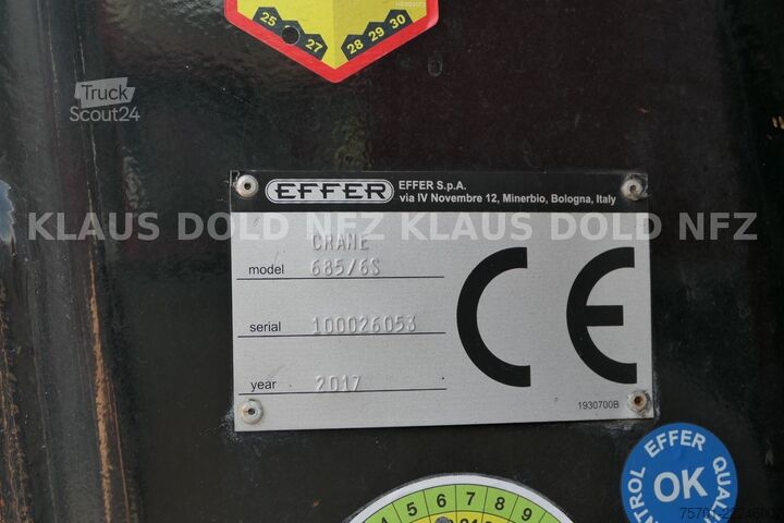 Vrachtauto met open laadbak SCANIA R 490 Pritsche Kran Effer Funk Lift-/Lenkachse