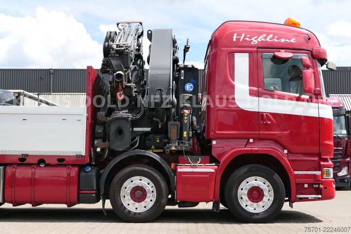 Vrachtauto met open laadbak SCANIA R 490 Pritsche Kran Effer Funk Lift-/Lenkachse