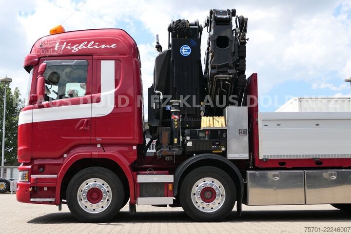 Vrachtauto met open laadbak SCANIA R 490 Pritsche Kran Effer Funk Lift-/Lenkachse