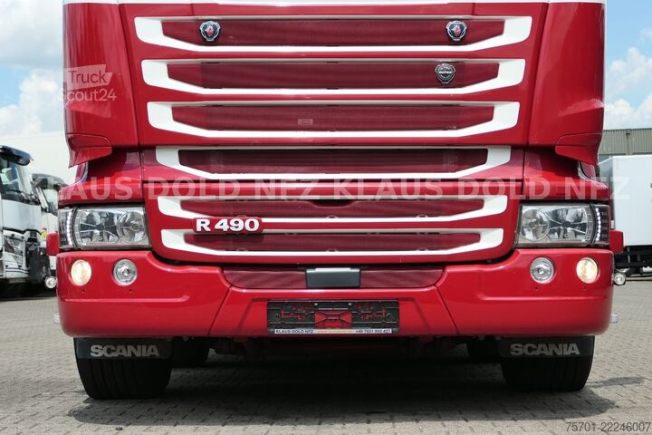 Vrachtauto met open laadbak SCANIA R 490 Pritsche Kran Effer Funk Lift-/Lenkachse