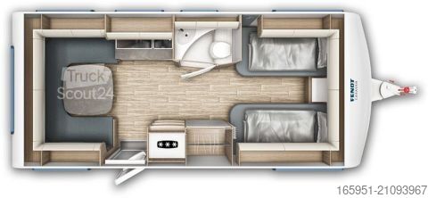 Τροχόσπιτο Fendt Tendenza 560 SG 2000kg, Einzelbettauszug