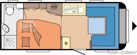 Τροχόσπιτο Hobby Excellent 540 WFU Dusche, 2000kg, TV Halter