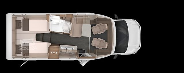 Ημιενσωματωμένο αυτοκινούμενο τροχόσπιτο KNAUS Van Ti VW 640 MEG Vansation