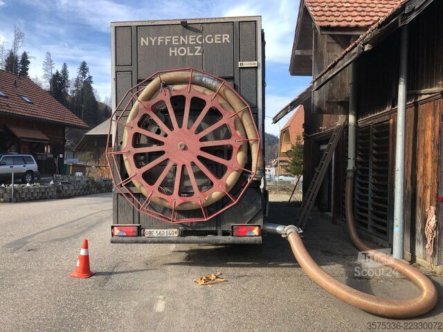 Blæsning af flis med 150 mm slange MAN TGS 35.440 Blasen / Pumpen Hackschnitzel Schubboden