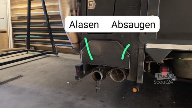 Blæsning af flis med 150 mm slange MAN TGS 35.440 Blasen / Pumpen Hackschnitzel Schubboden