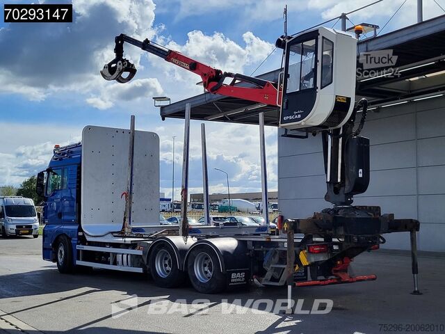 Transportator de lemn MAN TGX 33.580 TGX 6X4 Palfinger Epsilon Wood crane...