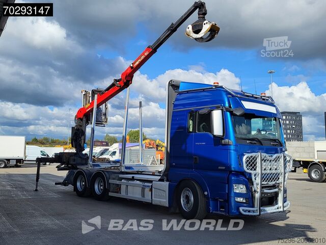 Transportator de lemn MAN TGX 33.580 TGX 6X4 Palfinger Epsilon Wood crane...