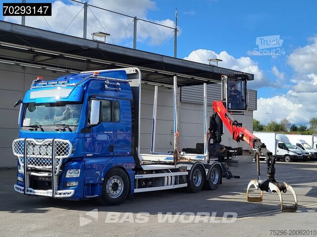 Transportator de lemn MAN TGX 33.580 TGX 6X4 Palfinger Epsilon Wood crane...