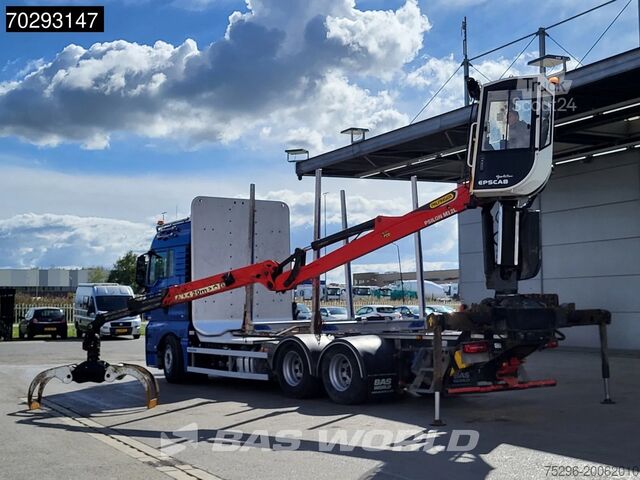 Transportator de lemn MAN TGX 33.580 TGX 6X4 Palfinger Epsilon Wood crane...