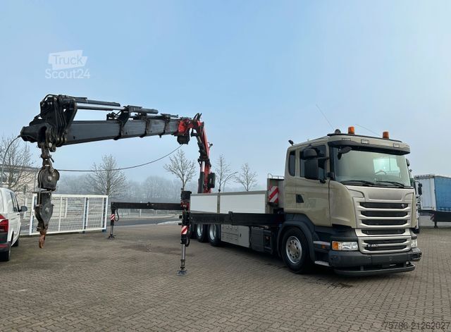 Camião de plataforma SCANIA R450 L 8x4 Fassi F 660 RA 2.28 HE/ Winde/ Funk