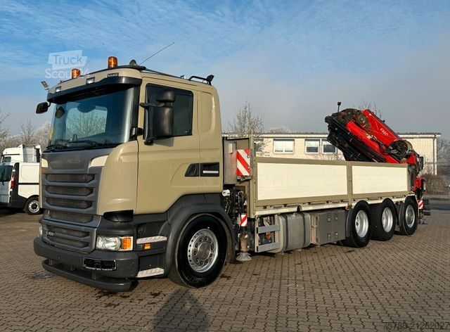 Camião de plataforma SCANIA R450 L 8x4 Fassi F 660 RA 2.28 HE/ Winde/ Funk