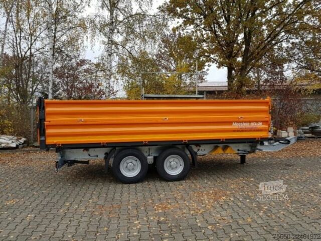 Remolque volquete Möslein TTD11- BA Orange  neuer Tandem 3- Seitenkipper Tiefladermit Bordwand- Aufsatz-- Neufahrzeug --