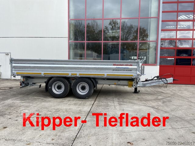 Remolque volquete Möslein TTD 14  5,70 m  14 t Tandem- Kipper Tieflader 5,70 m lang, Breite Reifen-- Neufahrzeug --