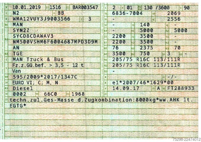 Dubă cu acoperiș înalt MAN TGE 5.180
