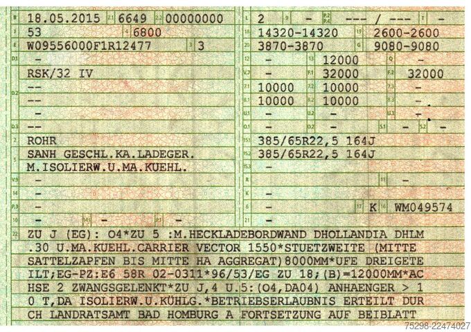 Semiremorcă frigorifică ROHR RSK/32 IV | Lenkachse | Carrier | Ldbw