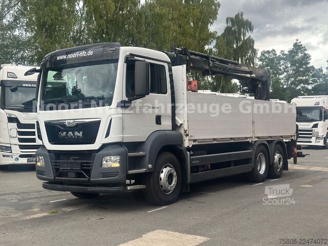 Kuorma-autoon asennettu nosturi MAN TGS 26.440 Baustoff Hiab XS177 K Lenk Navi