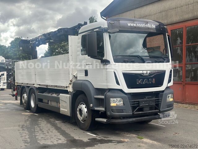Kuorma-autoon asennettu nosturi MAN TGS 26.440 Baustoff Hiab XS177 K Lenk Navi