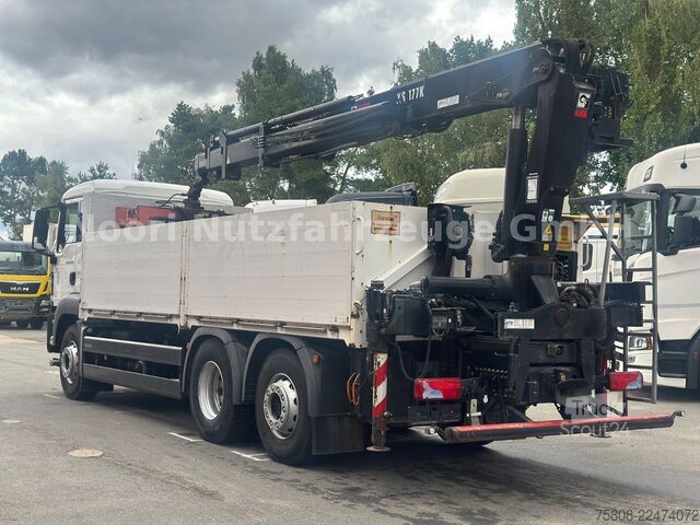 Kuorma-autoon asennettu nosturi MAN TGS 26.440 Baustoff Hiab XS177 K Lenk Navi