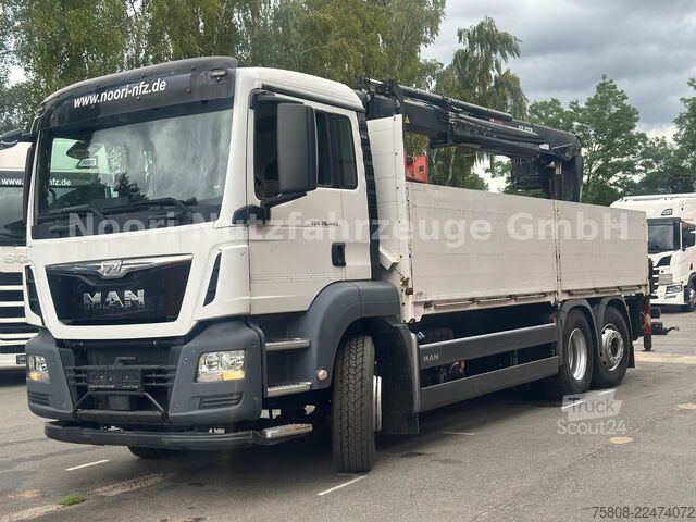 Kuorma-autoon asennettu nosturi MAN TGS 26.440 Baustoff Hiab XS177 K Lenk Navi