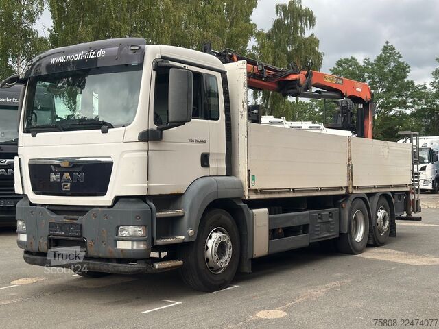 Kuorma-autoon asennettu nosturi MAN TGS 26.440 Baustoff Palfinger PK 18001L Lenk