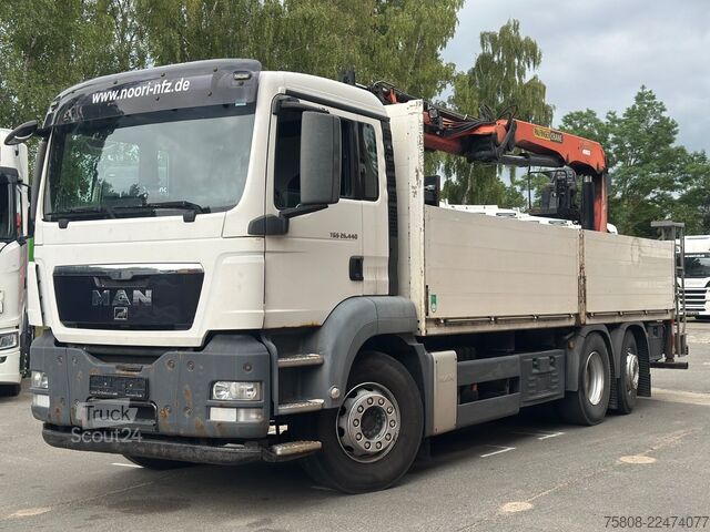 Kuorma-autoon asennettu nosturi MAN TGS 26.440 Baustoff Palfinger PK 18001L Lenk